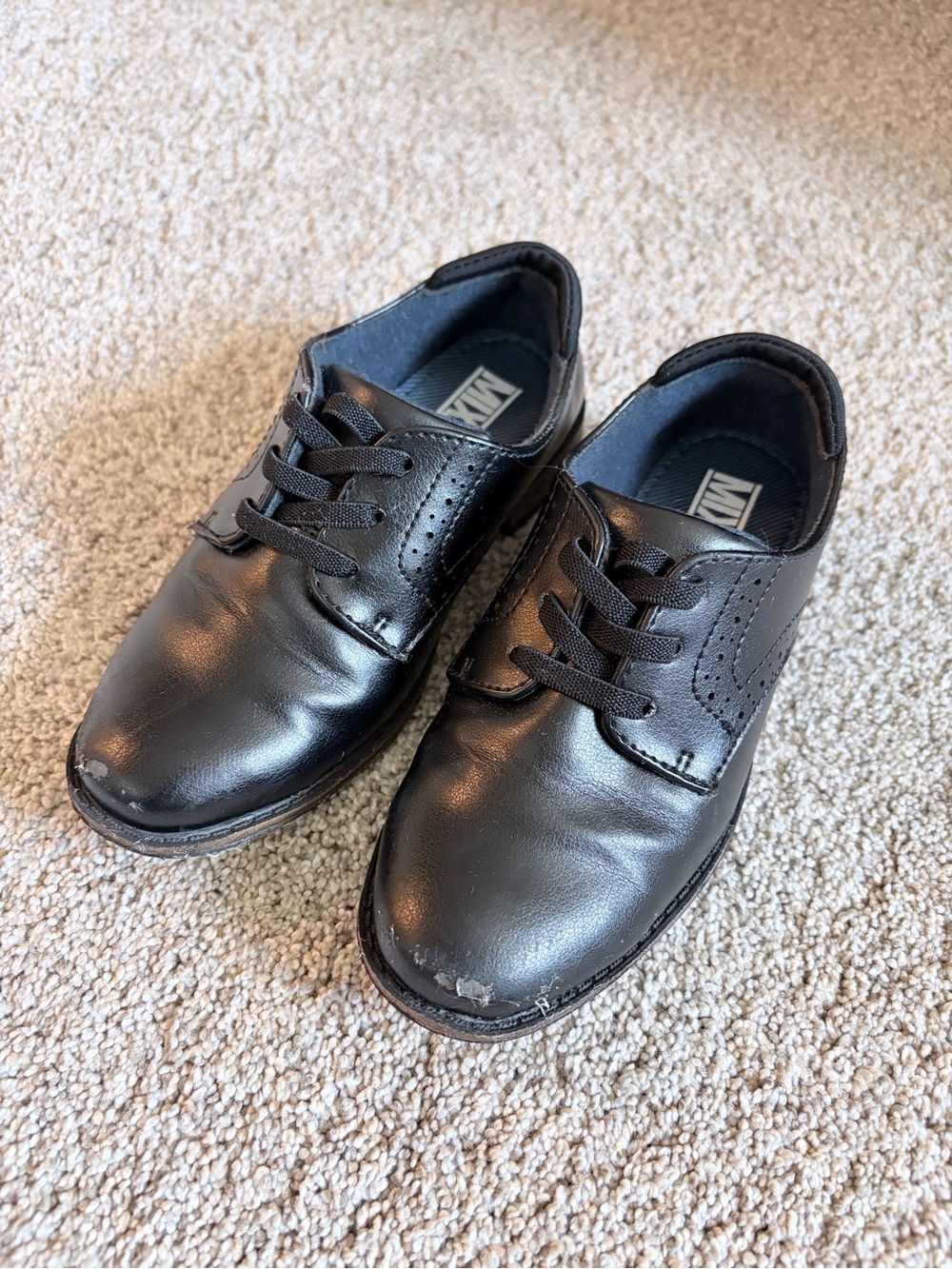 Black Kids Lace-Up Dress Shoes - Size 11 Youth